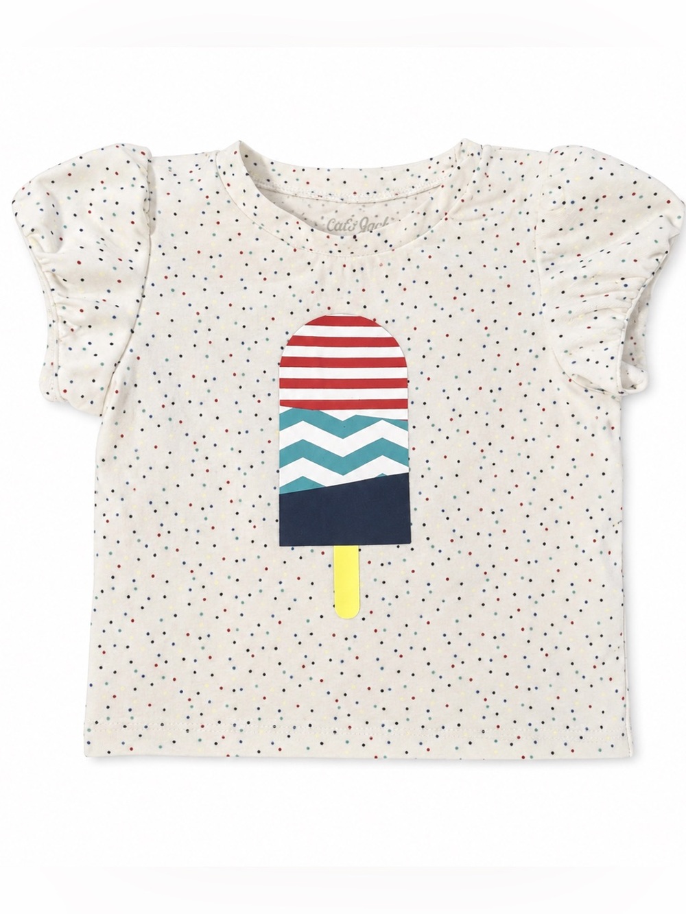 Cat & Jack Cream Short Sleeve Tee with Multicolor Popsicle Graphic